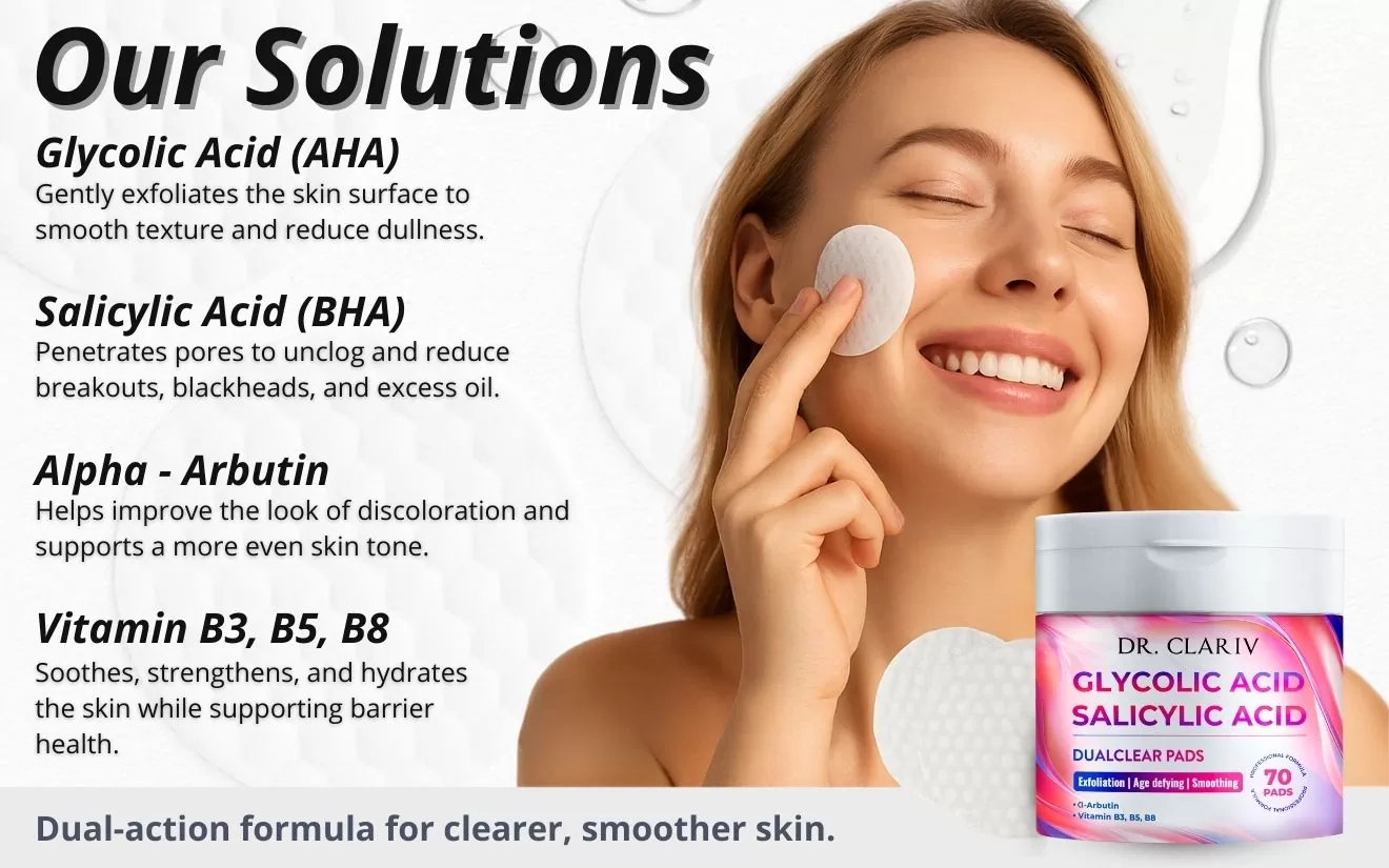 powerful ingredients inside dualclear pads drclariv